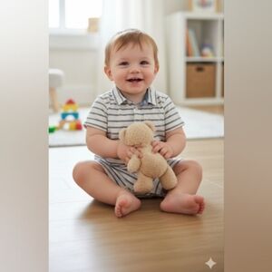 GAP Blue and White Baby Romper
